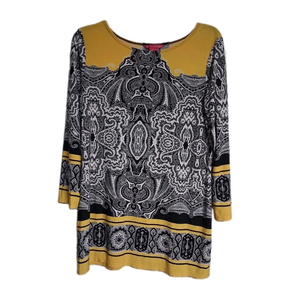 Women's Sunny Leigh 3/4 Sleeve Tunic Top Size M